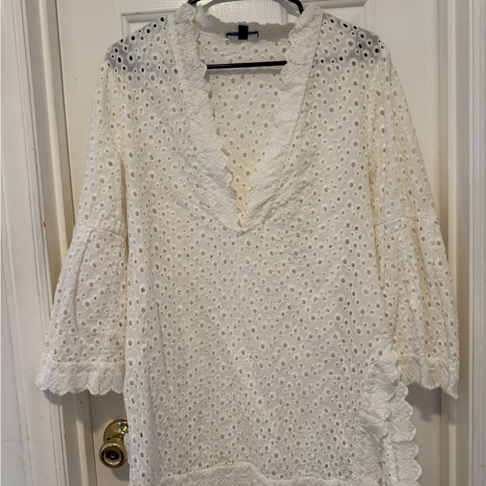 Jocelyn White Eyelet Lace Blouse